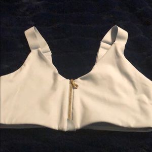 Girlfriend Collective baby blue sports bra